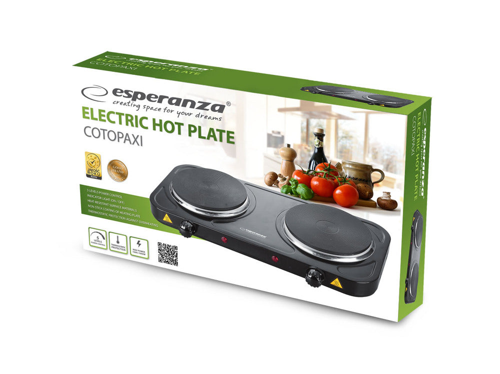 Elektroherd 2er-Platte "Cotopaxi", schwarz