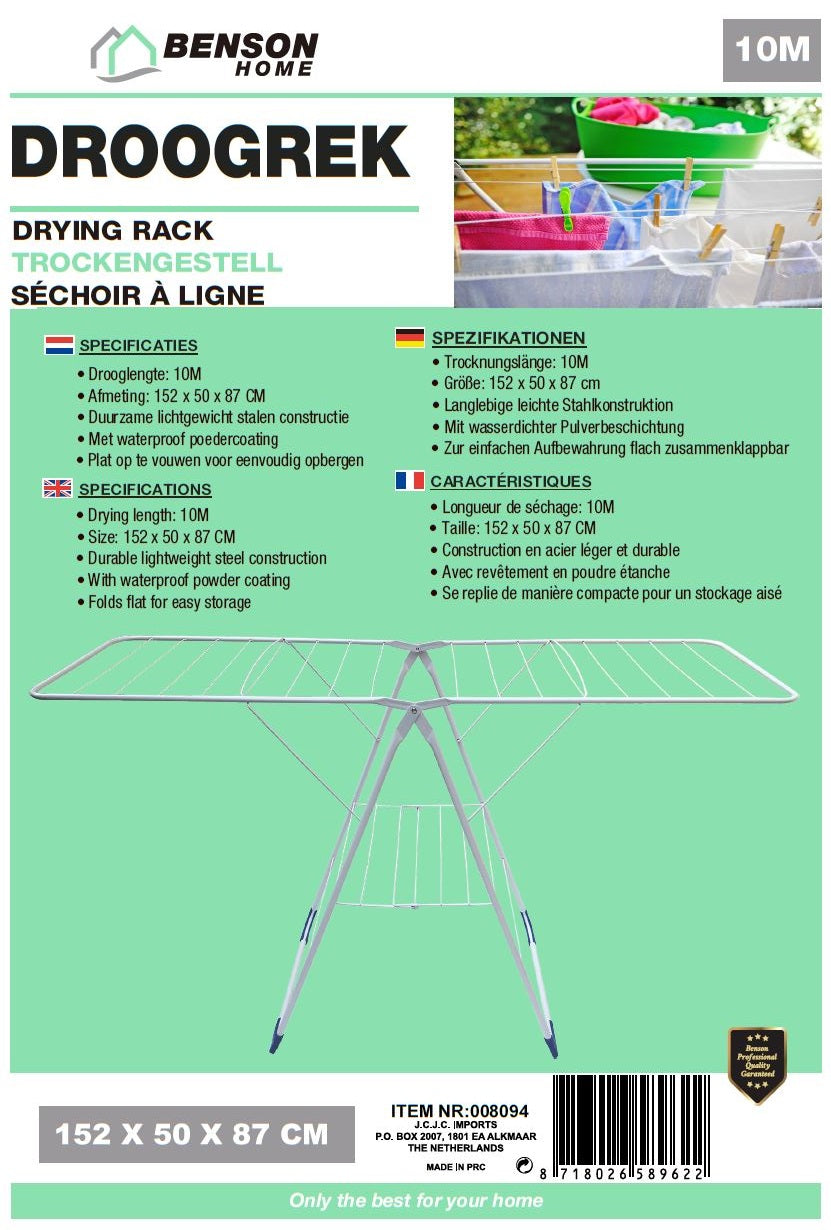 Wäscheständer "Home", faltbar (weiss, 152 x 50 x 87 cm)