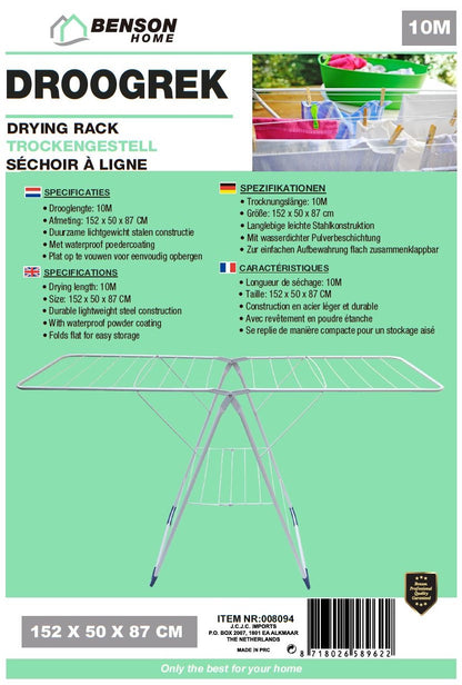 Wäscheständer "Home", faltbar (weiss, 152 x 50 x 87 cm)