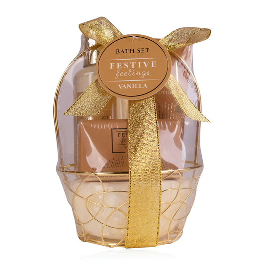 Geschenkset "Festive Feelings", in rundem Drahtkorb (Dusch- und Körperlotion)