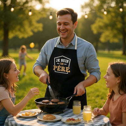 Kochschürze "jes suis ton Père", beige