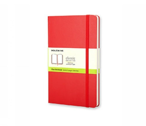 Moleskine classic, Large Size, Plain Notebook, red