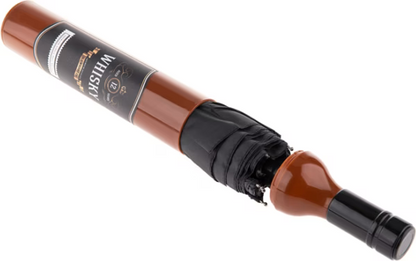 Taschen-Regenschirm als Whiskey-Flasche