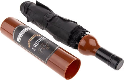 Taschen-Regenschirm als Whiskey-Flasche