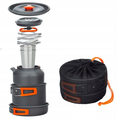 Kochset "Survival Camping", mit Pfannen und Besteck