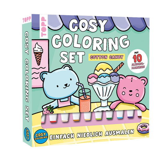 Cosy Coloring "Cotton Candy" Ausmalset - Einfach niedlich ausmalen (Jayne, Sam)