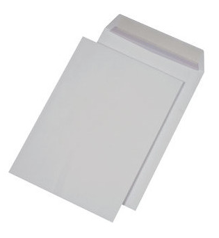 Versandtaschen B4 haftklebend, ohne Fenster weiss, 250 Stück