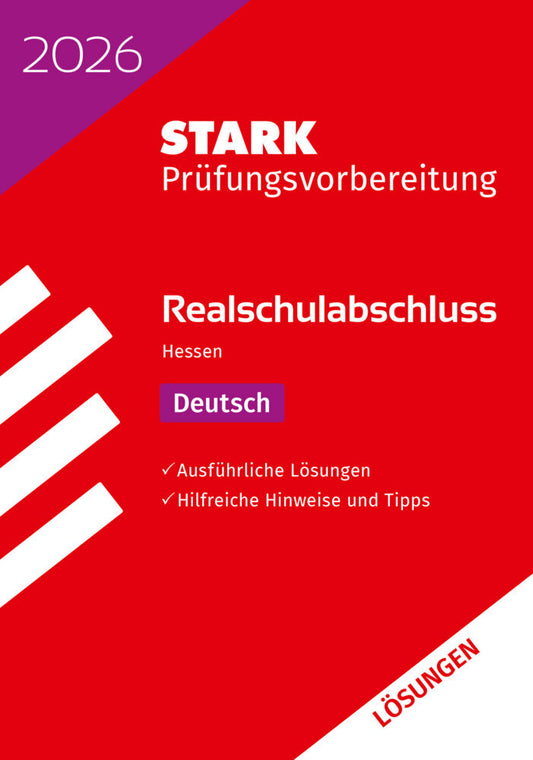STARK Lösungen zu Deutsch - Realschulabschluss 2026 Hessen - Prüfungsvorbereitung