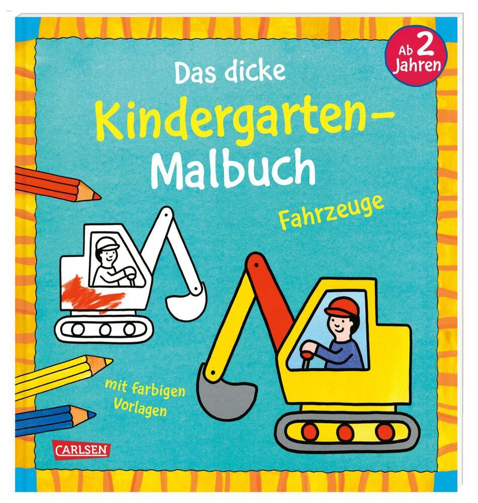 Ausmalbilder für Kita-Kinder: Das dicke Kindergarten-Malbuch: Fahrzeuge (Andrea Pöter)