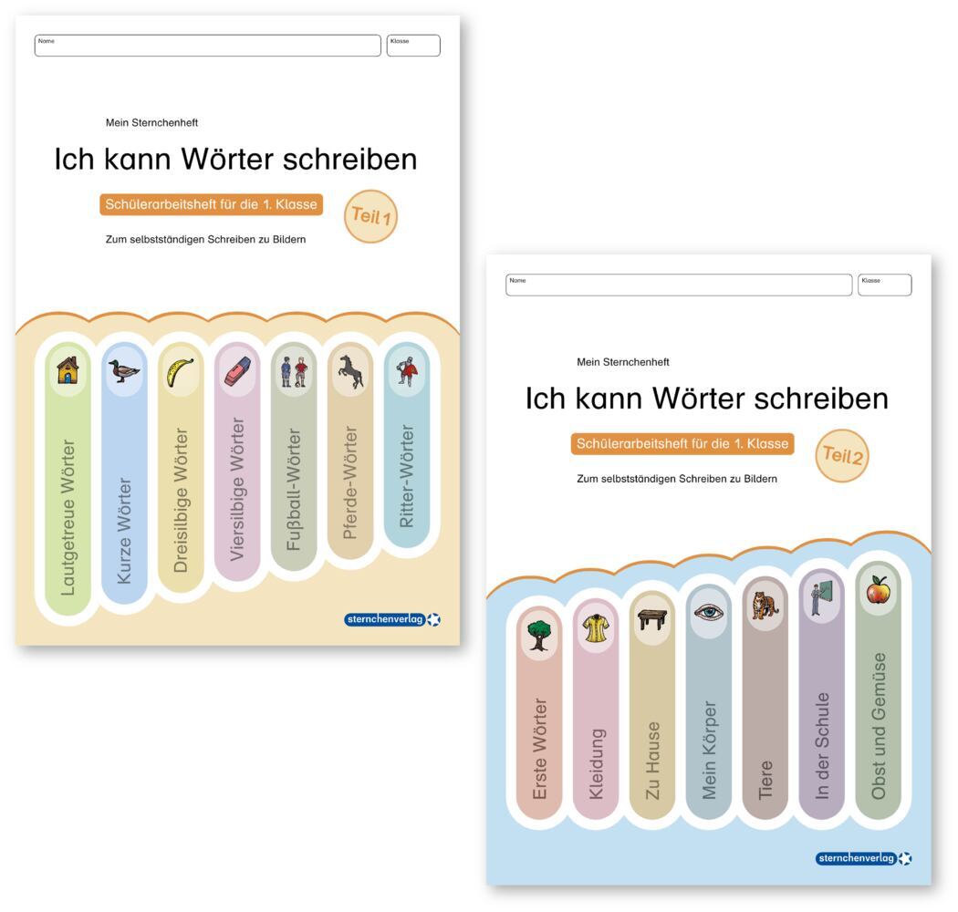 Ich kann Wörter schreiben Teil 1 und 2 im Set (Sternchenverlag Gmbh)