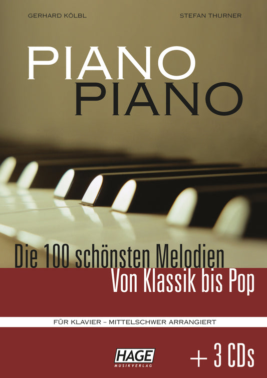 Piano Piano 1 mittelschwer + 3 CDs.Bd.1 (Gerhard Kölbl)