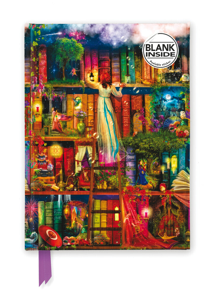 Premium Notizbuch Blank DIN A5: Aimee Stewart, Bücherregal Schatzjäger (Flame Tree Publishing)