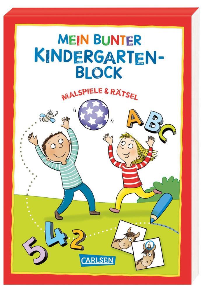 Rätseln für Kita-Kinder: Mein bunter Kindergarten-Block: Malspiele und Rätsel (Hanna Sörensen)