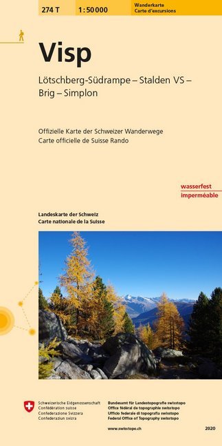 274T Visp Wanderkarte (Bundesamt Für Landestopografie Swisstopo)