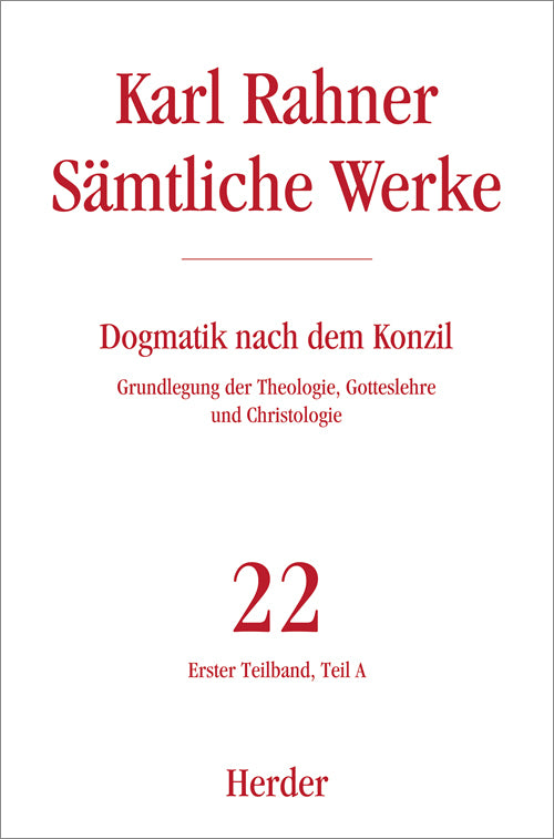 Karl Rahner Sämtliche Werke.Tl.1A