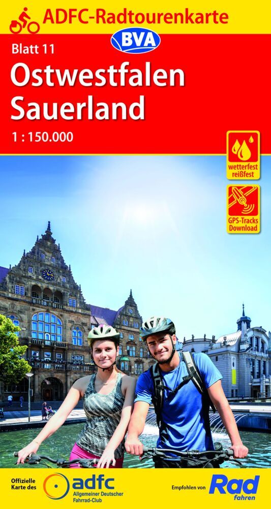 ADFC-Radtourenkarte 11 Ostwestfalen Sauerland 1:150.000, reiß- und wetterfest, E-Bike geeignet, GPS-Tracks Download (Allgemeiner Deutscher Fahrrad-Club E.V. (Adfc))
