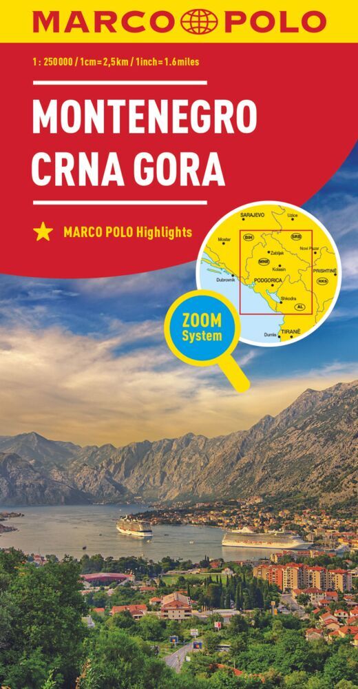 MARCO POLO Länderkarte Montenegro 1:250.000 (Marco Polo Verlag)