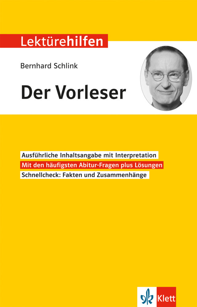 Klett Lektürehilfen Bernhard Schlink, Der Vorleser (Hanns-Peter Reisner)