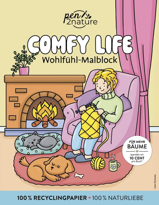 Comfy Life: Wohlfühl-Malblock Cozy Coloring | Ausmalen und entspannen (Pen2Nature)