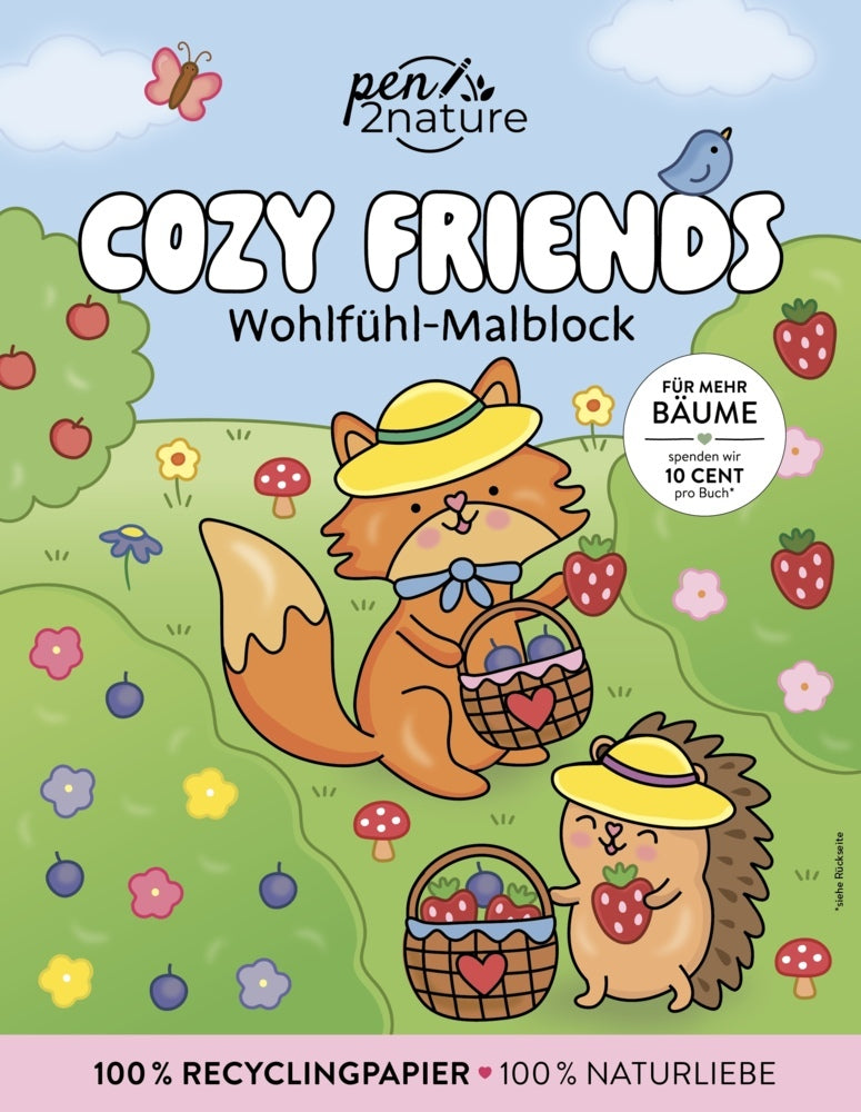 Cozy Friends: Wohlfühl-Malblock Cozy Coloring | Ausmalen und entspannen (Pen2Nature)