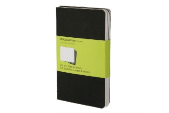 Moleskine Cahier A6, blanko, schwarz, 3er-Set