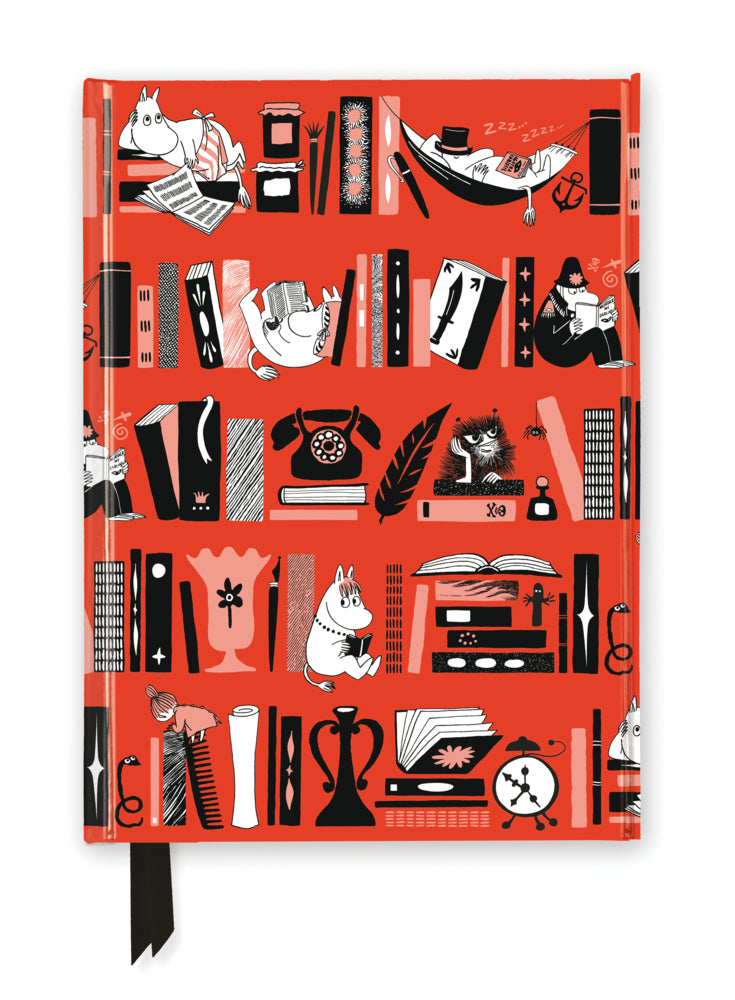 Premium Notizbuch DIN A5: Mumin, Bücherregal (Flame Tree Publishing)