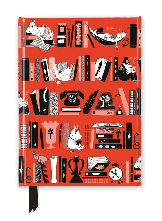Premium Notizbuch DIN A5: Mumin, Bücherregal (Flame Tree Publishing)
