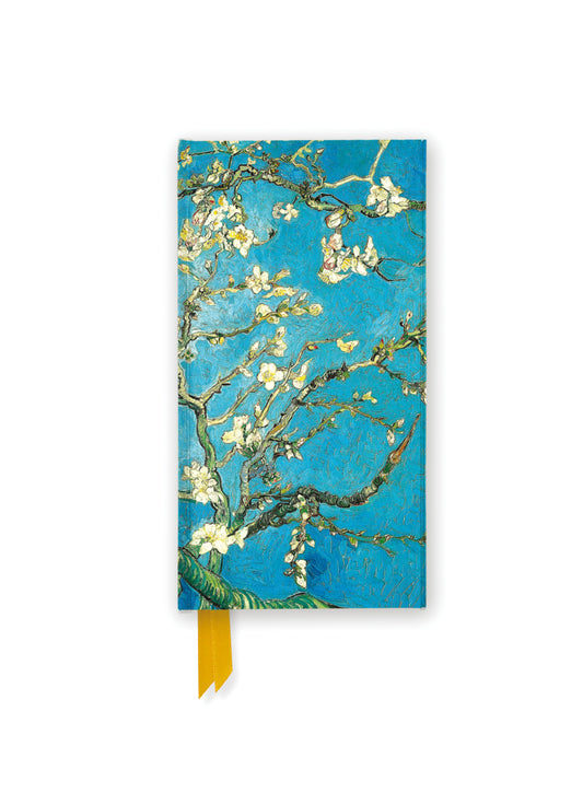 Schmales Hardcover-Notizbuch: Vincent van Gogh, Mandelbaum in Blüte (Flame Tree Publishing)