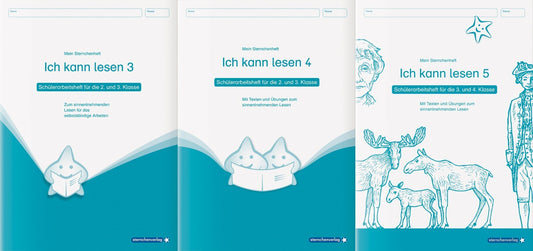 Ich kann lesen 3, 4 und 5 - 3 Schülerarbeitshefte für die 2. bis 4. Klasse (Sternchenverlag Gmbh)