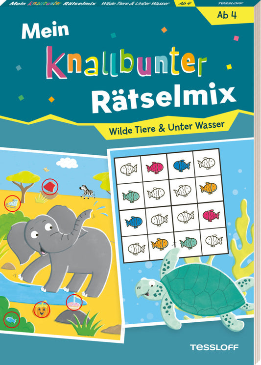 Mein knallbunter Rätselmix. Wilde Tiere & Unter Wasser