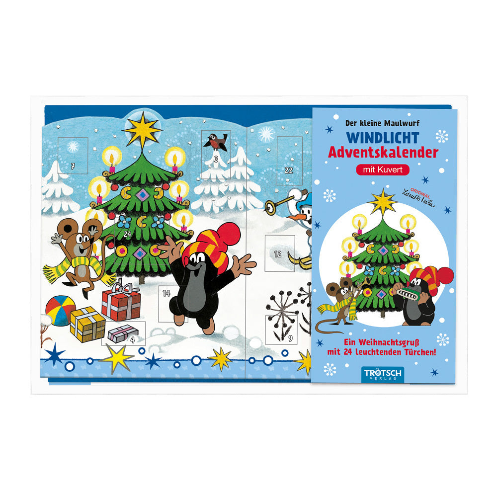 TRÖTSCH - Windlicht Adventskalender "Der kleine Maulwurf" | Weihnachtskalender mit 24 leuchtenden Motiven (Trötsch Verlag Gmbh & Co.Kg)