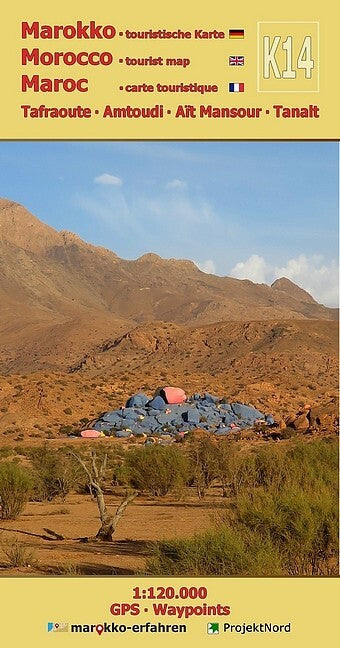 K14: Tafraoute - Amtoudi - Aït Mansour - Tanalt 1:120.000 + GPS-Waypoints (Www.Marokko-Erfahren.De)