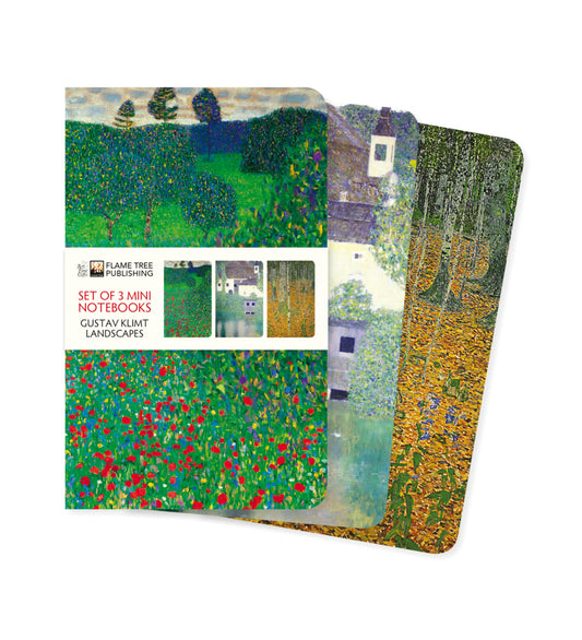 Dreier Set Mini-Notizbücher: Gustav Klimt, Landschaften (Flame Tree Publishing)