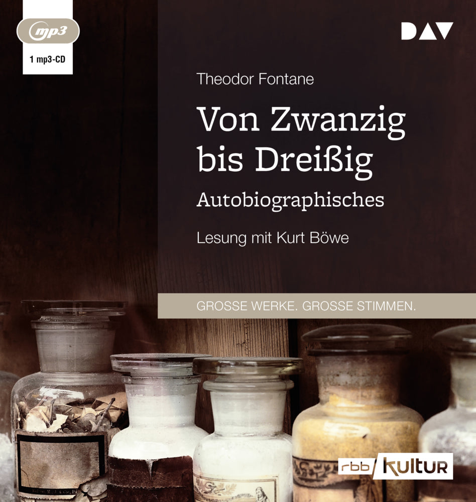 Von Zwanzig bis Dreißig. Autobiographisches, 1 Audio-CD, 1 MP3 (Theodor Fontane)