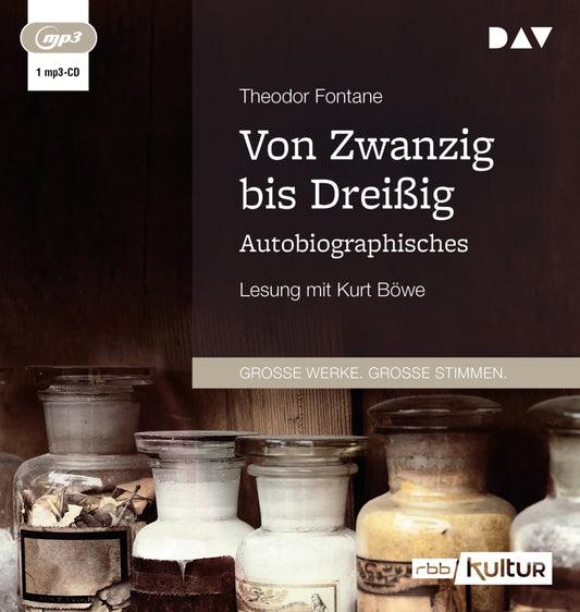 Von Zwanzig bis Dreißig. Autobiographisches, 1 Audio-CD, 1 MP3 (Theodor Fontane)