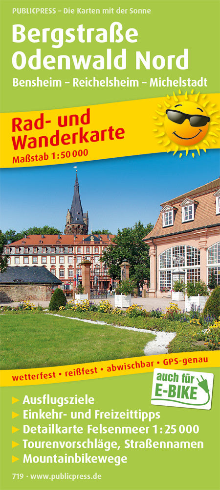 PublicPress Rad- und Wanderkarte Bergstraße, Odenwald Nord