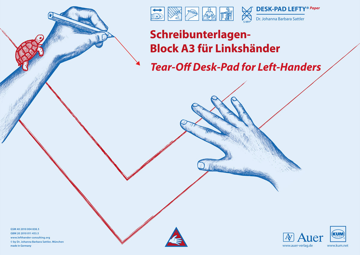 Schreibunterlagen-Block A3 für Linkshänder (Johanna Barbara Sattler)