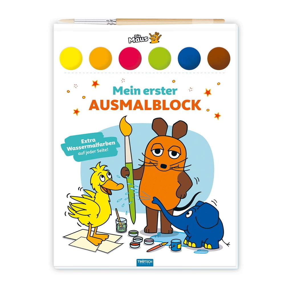 TRÖTSCH - Die Maus | Mein erster Ausmalblock | Malblock mit Wasserfarben (Ab 3 Jahren) (Trötsch Verlag Gmbh & Co.Kg)