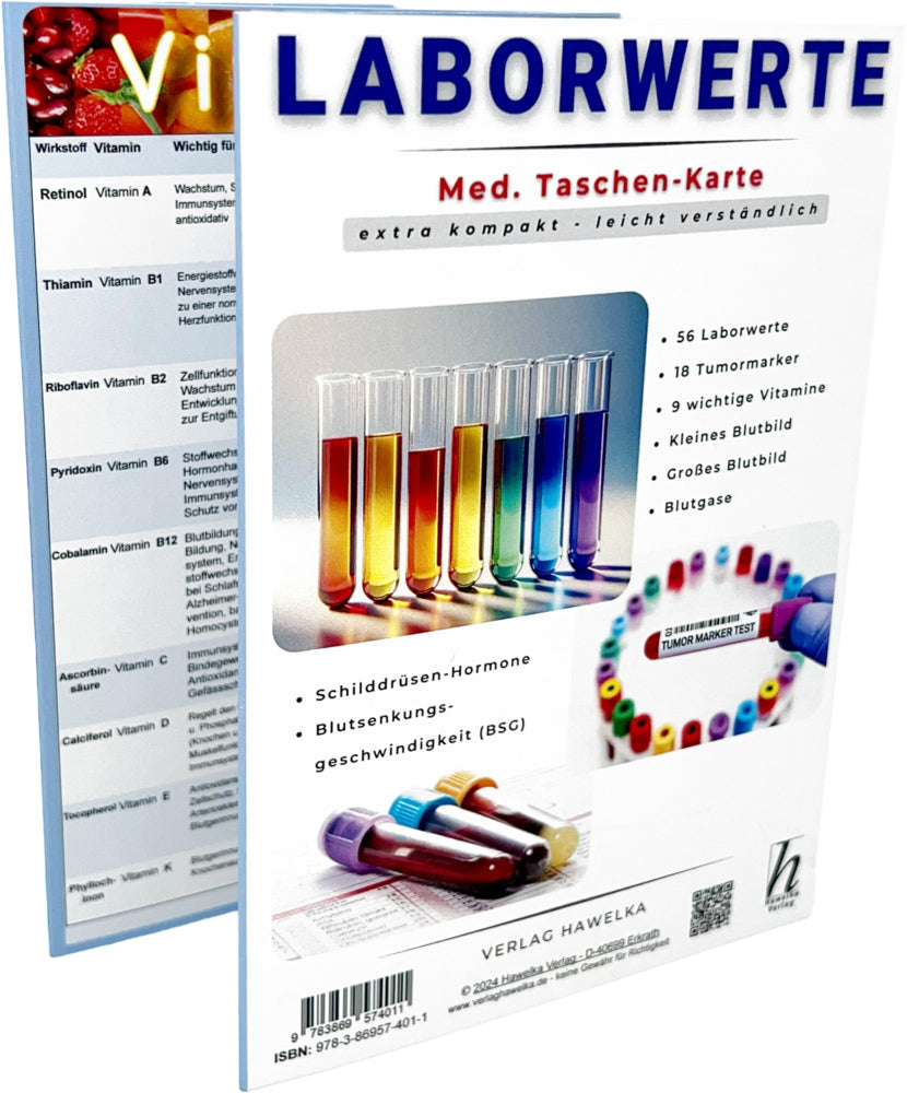 Laborwerte - extra kompakt & leicht verständlich - Medzinische Taschen-Karte - Faltkarte A6 - Patienten-Ratgeber & Fachliteratur (Uwe Verlag Hawelka)