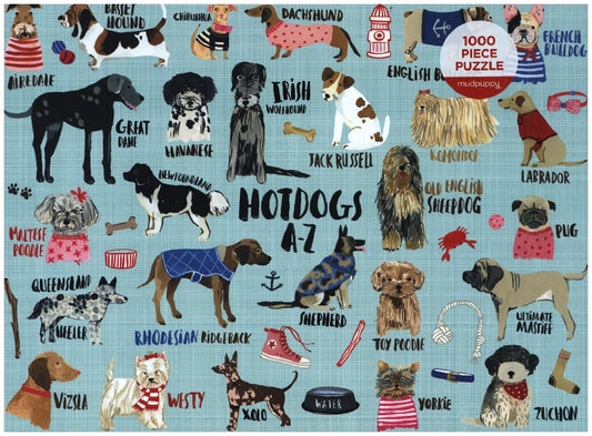 Hot Dogs A-Z 1000 Piece Puzzle (Mudpuppy)