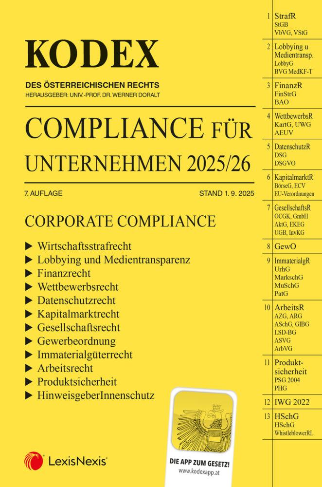 KODEX Compliance für Unternehmen 2025 - inkl. App (Werner Doralt)