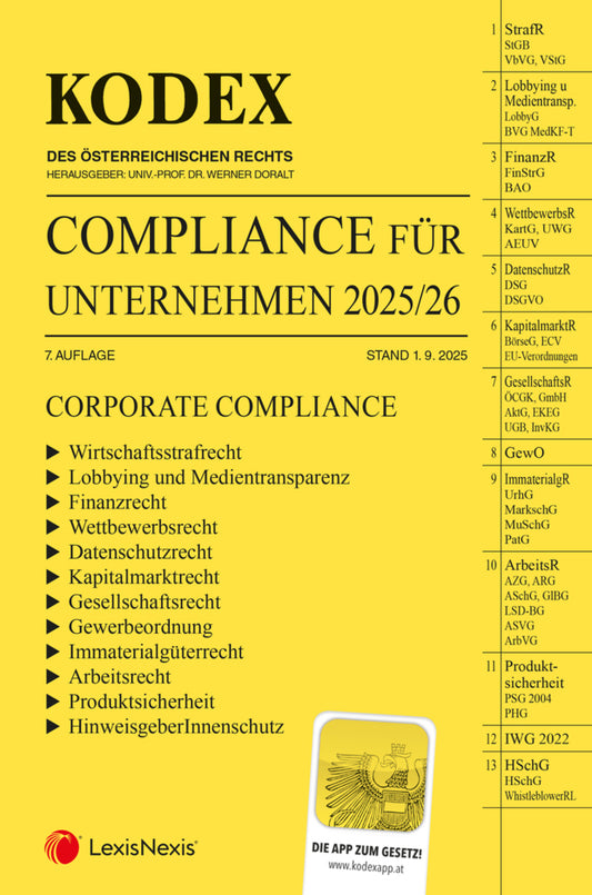 KODEX Compliance für Unternehmen 2025 - inkl. App (Werner Doralt)