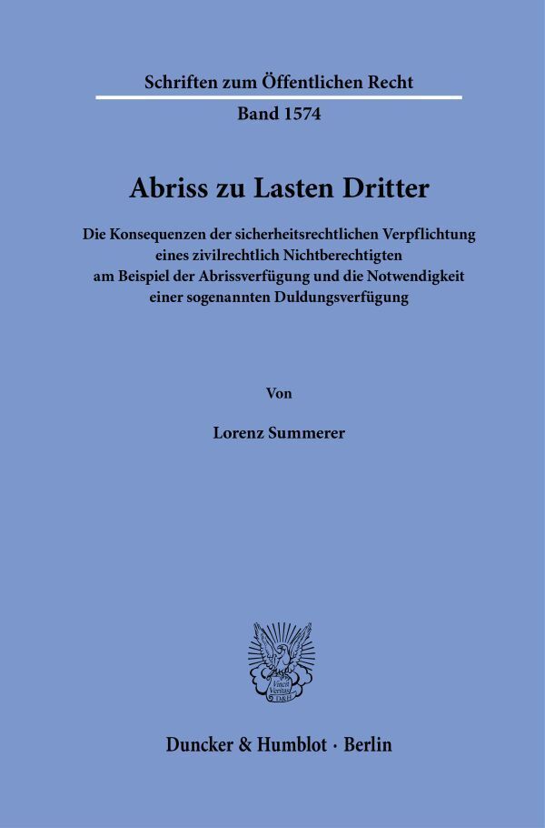 Abriss zu Lasten Dritter (Lorenz Summerer)