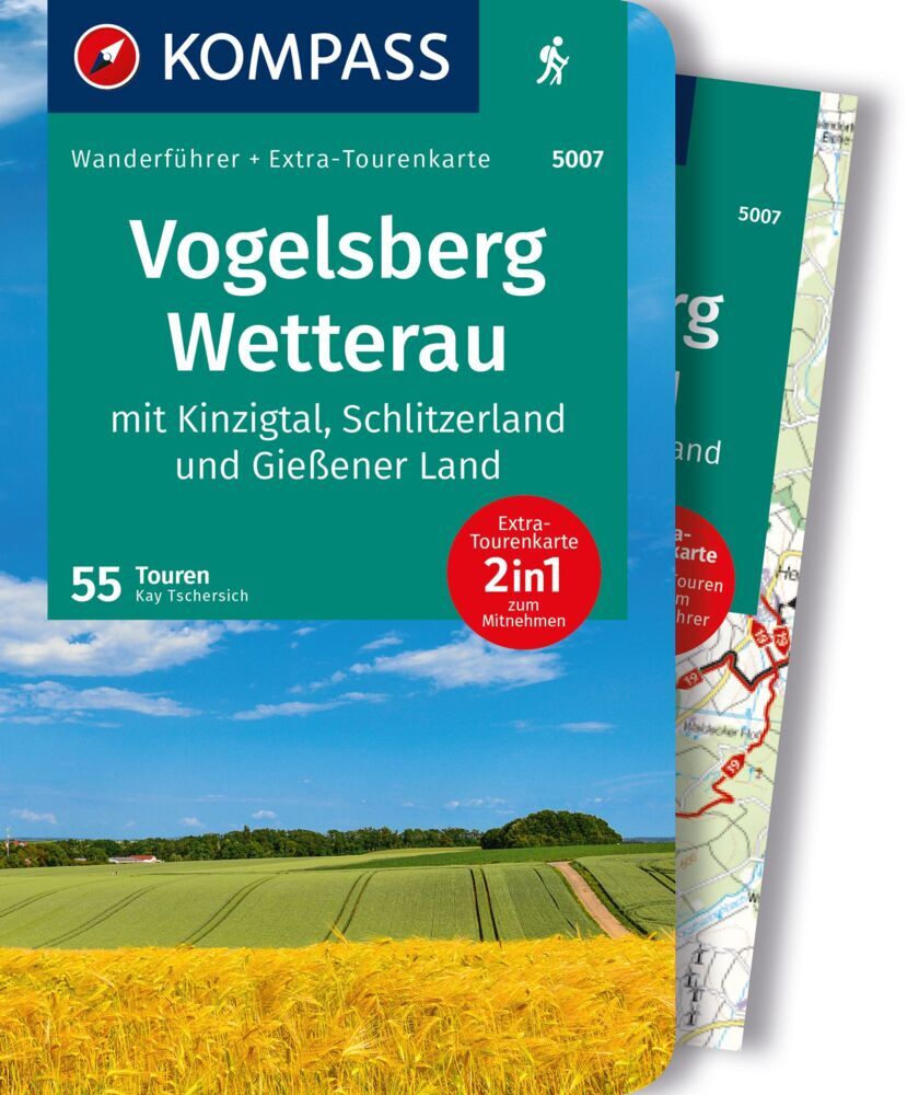 KOMPASS Wanderführer Vogelsberg-Wetterau, 55 Touren mit Extra-Tourenkarte (Kay Tschersich)