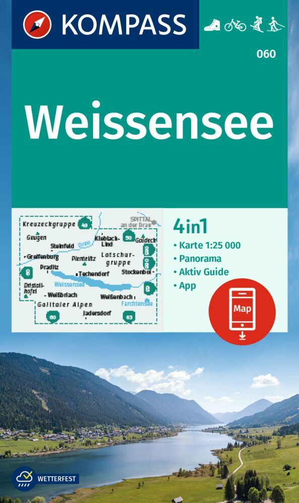 KOMPASS Wanderkarte 060 Weissensee 1:25.000