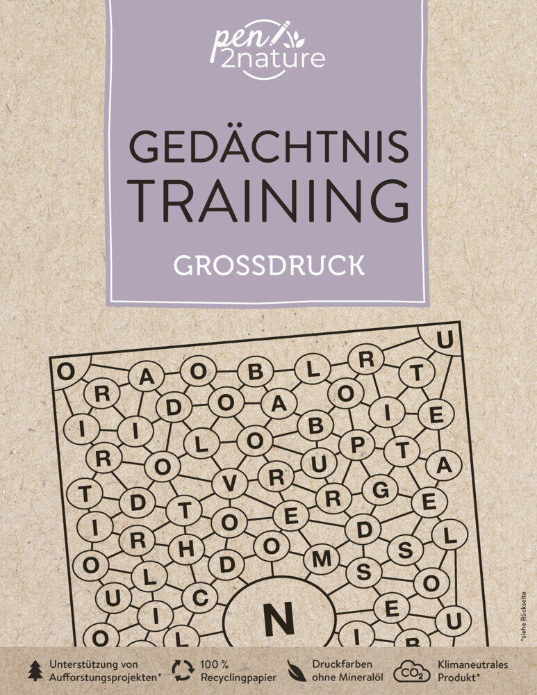 Gedächtnistraining Großdruck. Bunter Rätselmix in Großschrift (Pen2Nature)