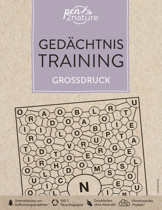 Gedächtnistraining Großdruck. Bunter Rätselmix in Großschrift (Pen2Nature)
