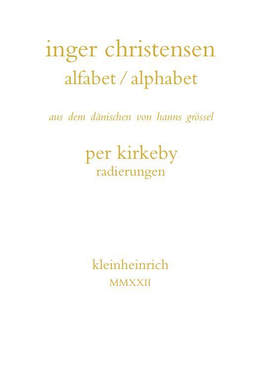 alfabet / alphabet (Inger Christensen)