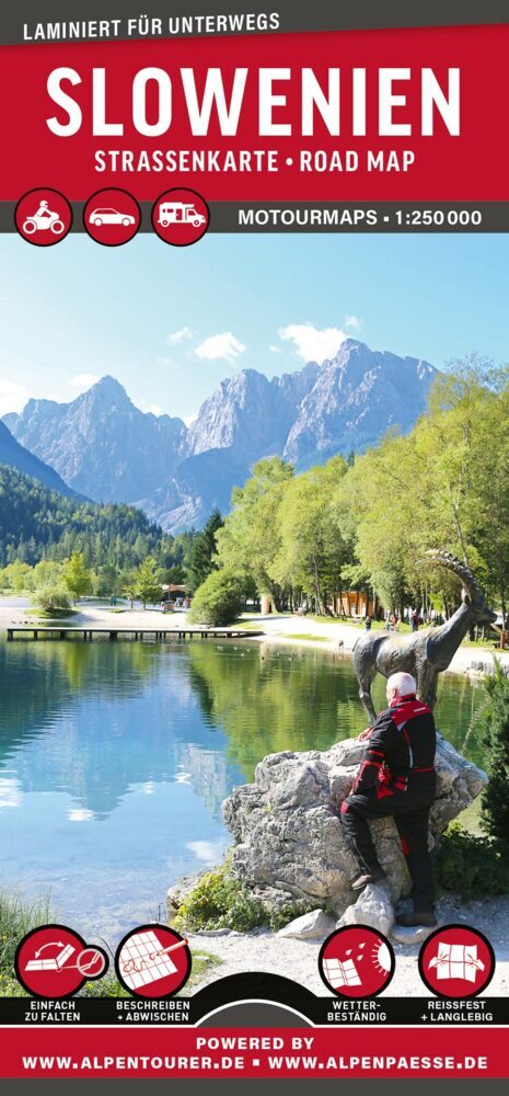 MoTourMaps Slowenien (Julische Alpen - Karawanken) Auto- und Motorradkarte 1:250.000 (Motourmedia)