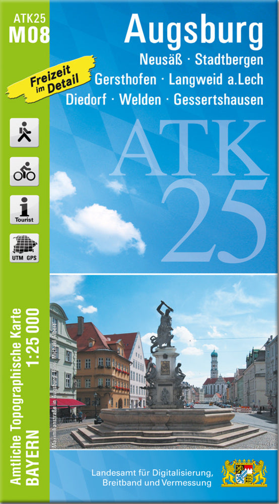 ATK25-M08 Augsburg (Amtliche Topographische Karte 1:25000) (Breitband Und Vermessung, Bayern Landesamt Für Digitalisierung)